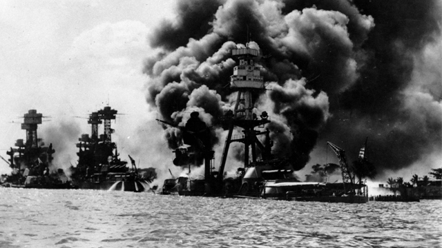 The sinking of the USS Arizona