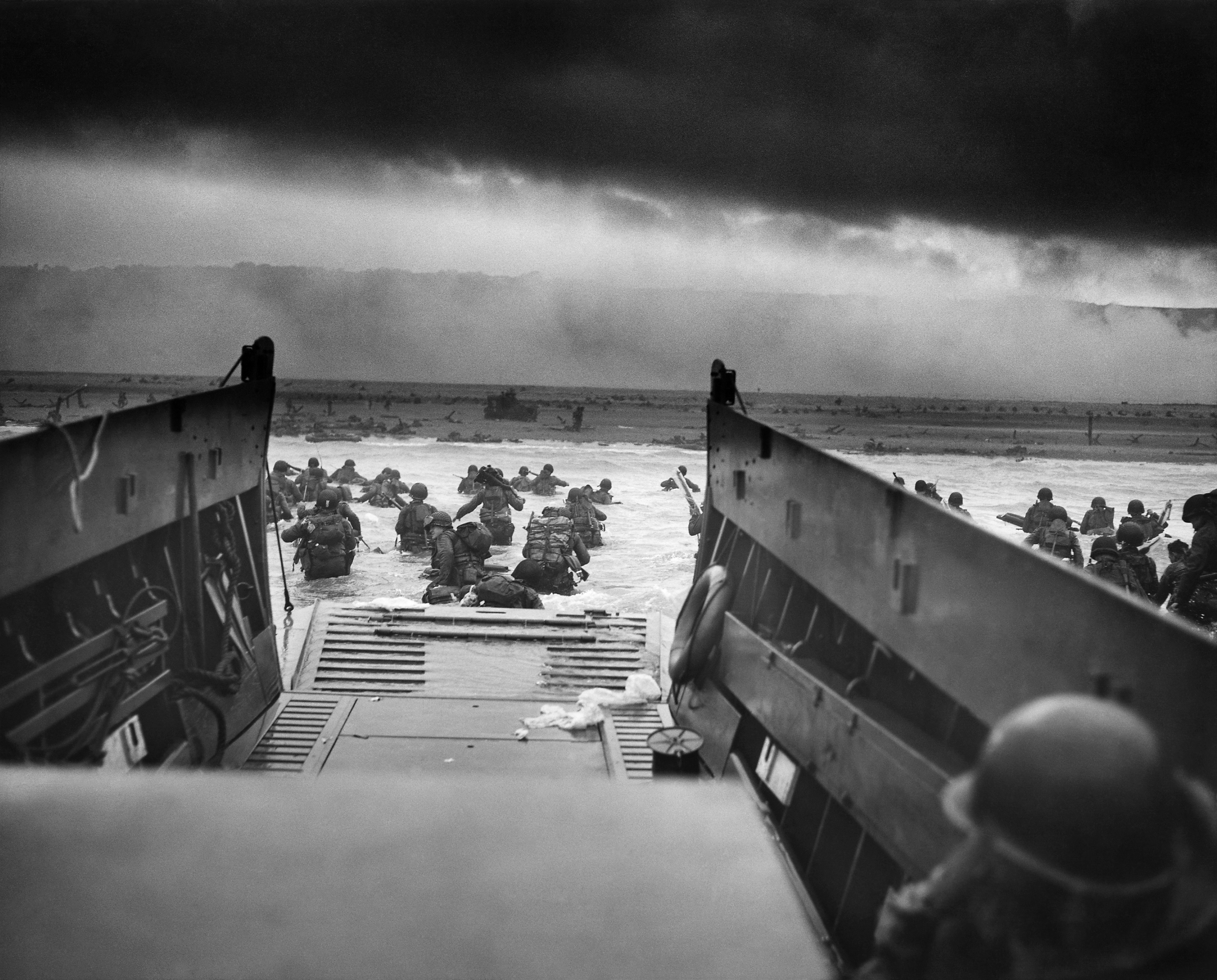 American forces landing on the beaches of Normandy on June 6, 1944
