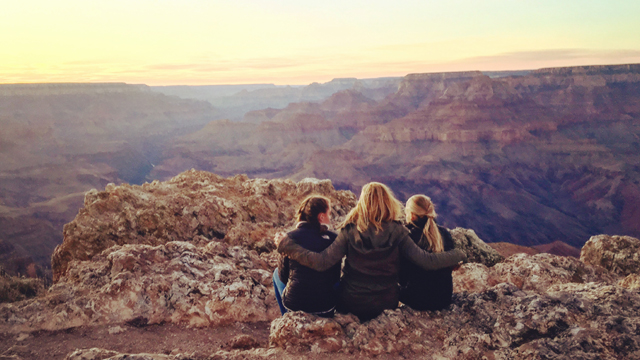 Host Colleen Kelly and her daughters taking in the incredible beauty of the Grand Canyon.