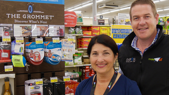 Joanne Domeniconi (The Grommet) with Tom Gray (CEO & Co-Creator of Make48) at Ace Hardware Supply Run.