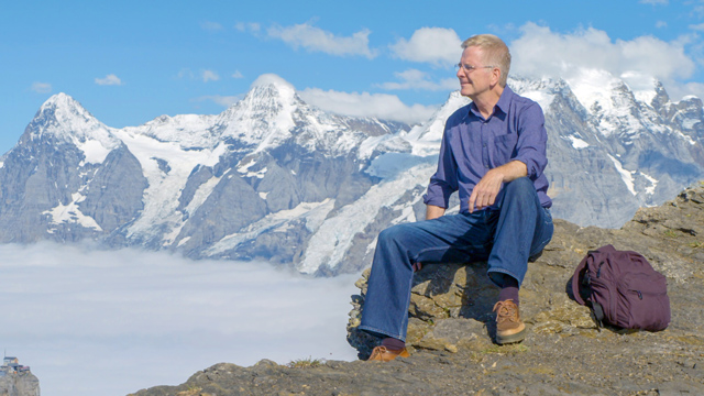 Rick atop Switzerland's Schilthorn peak