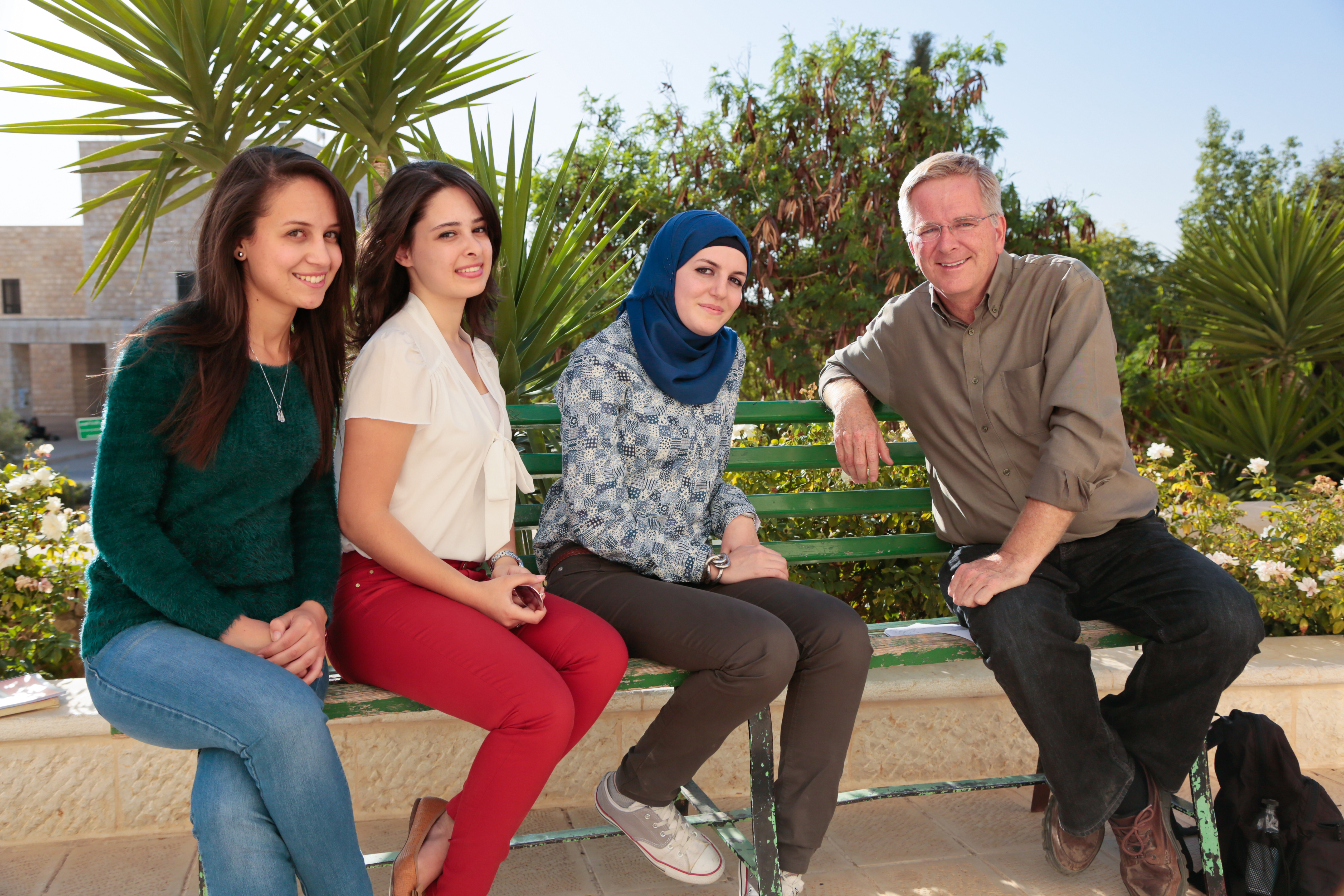 We travel to connect…like with students in Palestine.